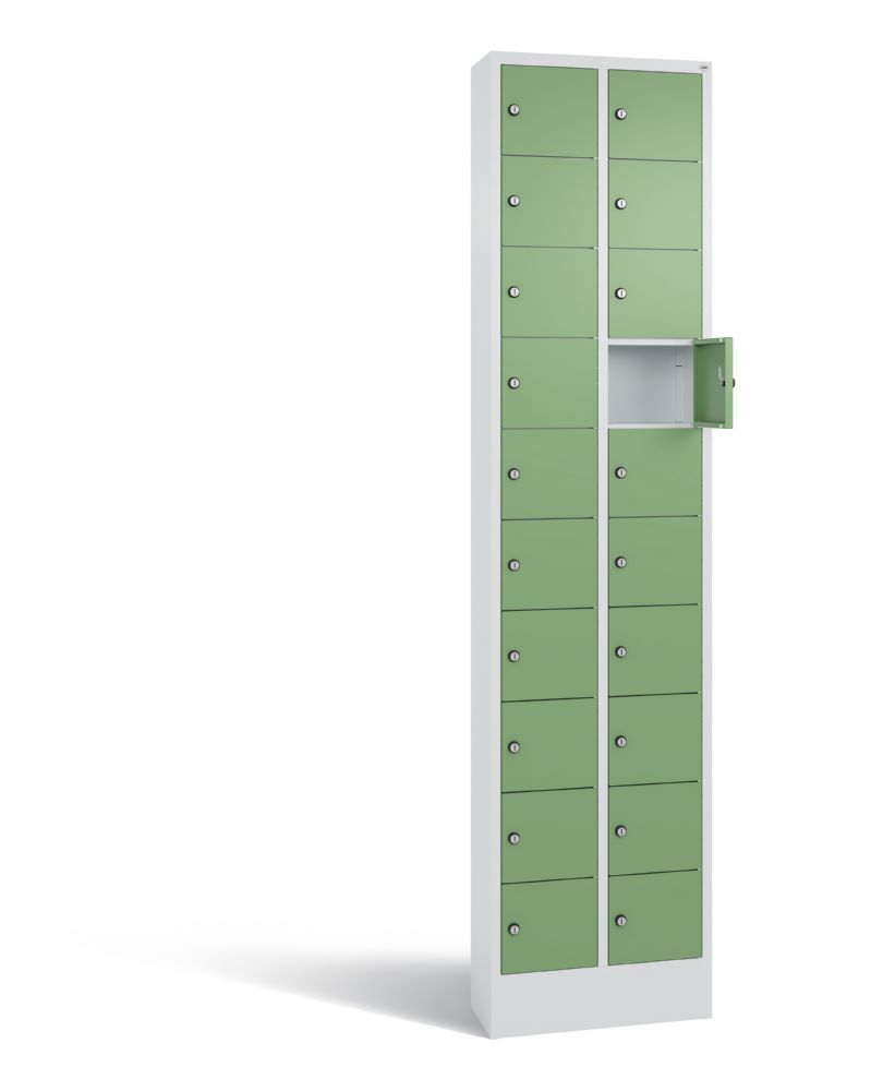C+P Kleingefachschrank 20 Fächer 1950 x 460 x 200 mm lichtgrau resedagrün Produktbild C+P Kleingefachschrank 20 Fächer 1950 x 460 x 200 mm lichtgrau resedagrün bild 2