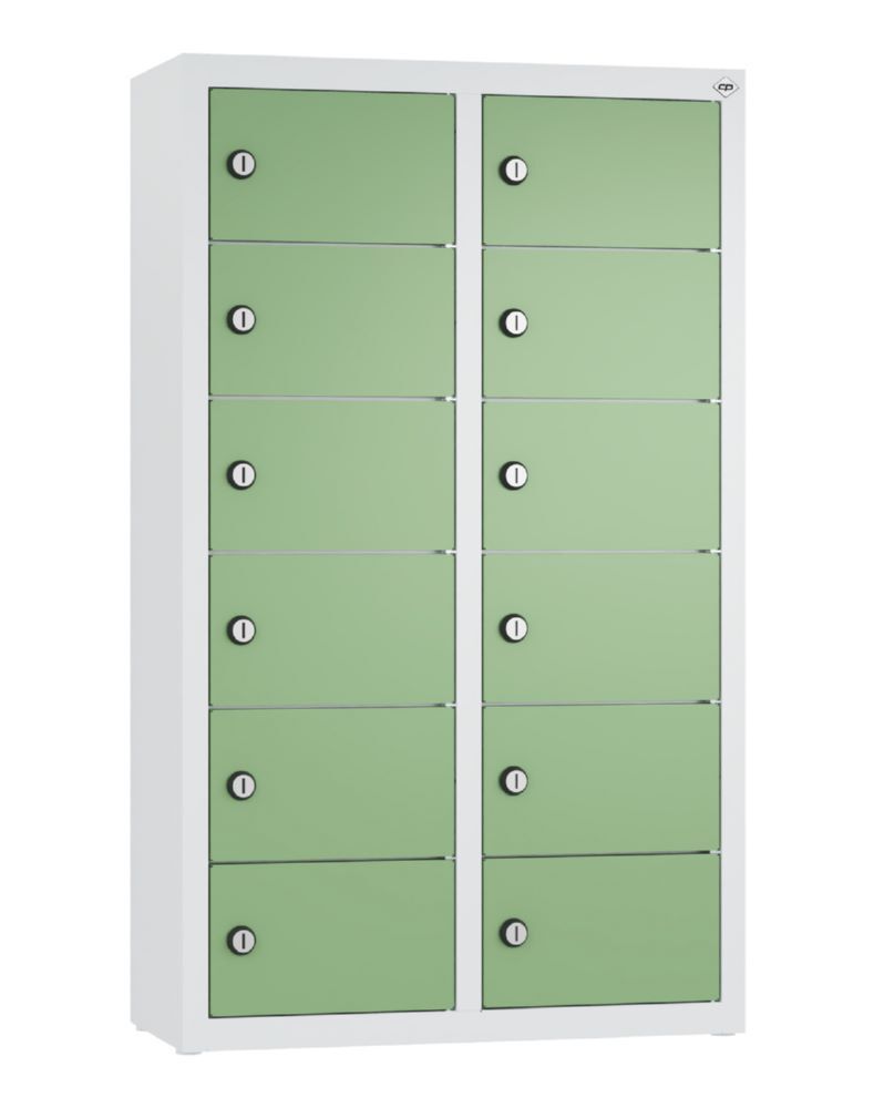 C+P Kleingefachschrank 12 kleine Fächer resedagrün 460 x 200 x 770 mm Produktbild C+P Kleingefachschrank 12 kleine Fächer resedagrün 460 x 200 x 770 mm