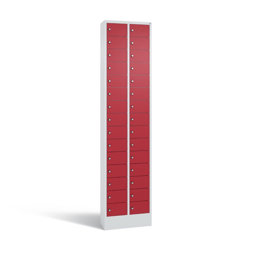 C+P Kleingefachschrank Serie 8170 30 Fächer 1950 x 460 x 200 mm lichtgrau rubinrot Produktbild C+P Kleingefachschrank Serie 8170 30 Fächer 1950 x 460 x 200 mm lichtgrau rubinrot