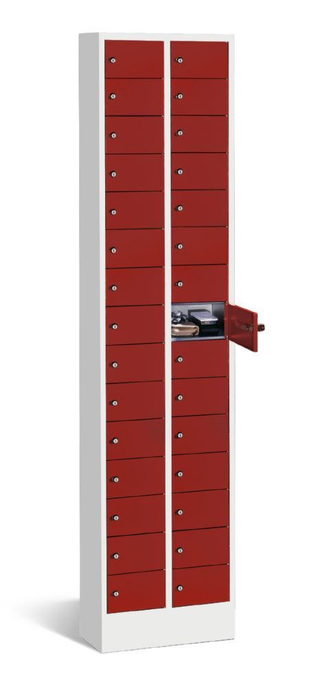 C+P Kleingefachschrank Serie 8170 30 Fächer 1950 x 460 x 200 mm lichtgrau rubinrot Produktbild C+P Kleingefachschrank Serie 8170 30 Fächer 1950 x 460 x 200 mm lichtgrau rubinrot bild 2
