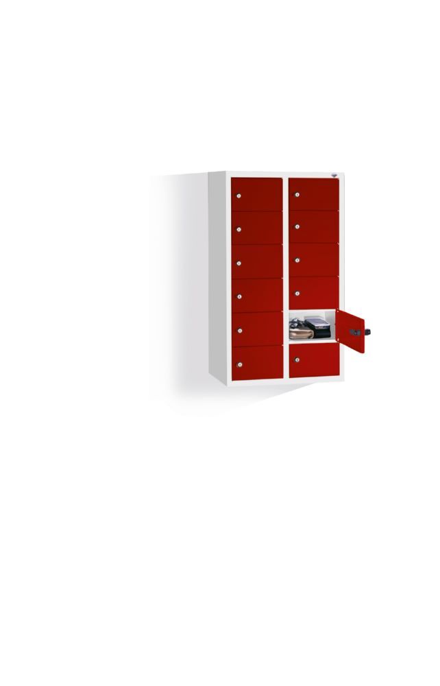 C+P Kleingefachschrank 12 kleine Fächer rubinrot weiß 460 x 200 x 770 mm Produktbild C+P Kleingefachschrank 12 kleine Fächer rubinrot weiß 460 x 200 x 770 mm bild 3