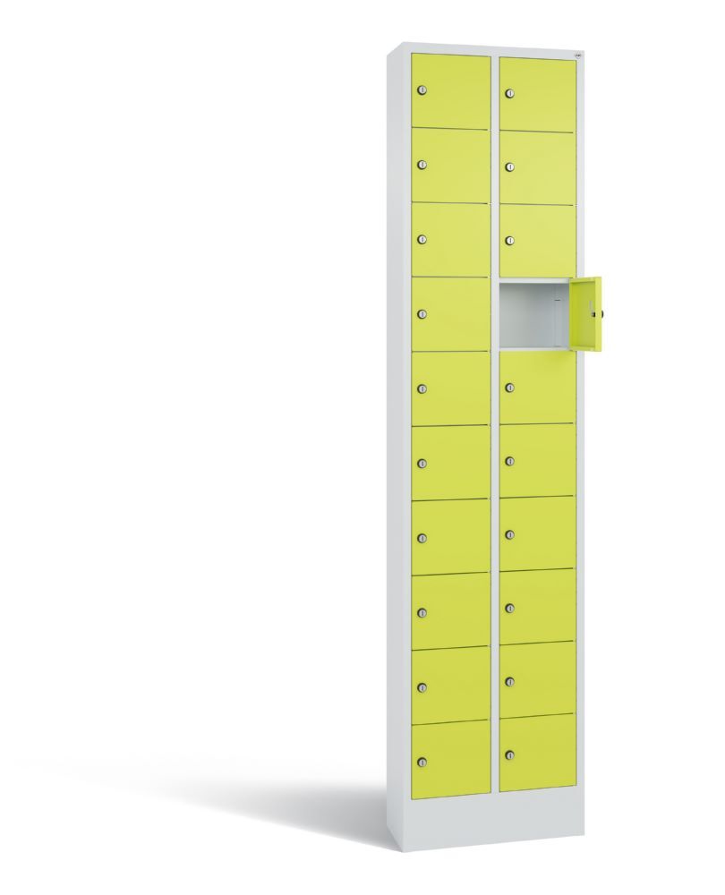 C+P Kleingefachschrank 20 Fächer 1950 x 460 x 200 mm lichtgrau viridingrün Produktbild C+P Kleingefachschrank 20 Fächer 1950 x 460 x 200 mm lichtgrau viridingrün bild 2