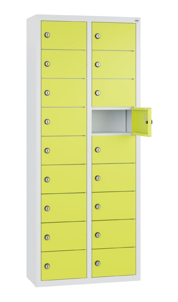 C+P Kleingefachschrank 18 Fächer 1130 x 460 x 200 mm lichtgrau viridingrün Produktbild C+P Kleingefachschrank 18 Fächer 1130 x 460 x 200 mm lichtgrau viridingrün bild 2