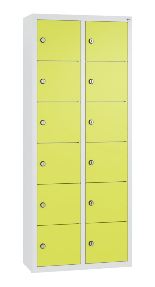 C+P Kleingefachschrank 12 schmale Fächer viridingrün grau 460 x 200 x 1130 mm Produktbild C+P Kleingefachschrank 12 schmale Fächer viridingrün grau 460 x 200 x 1130 mm
