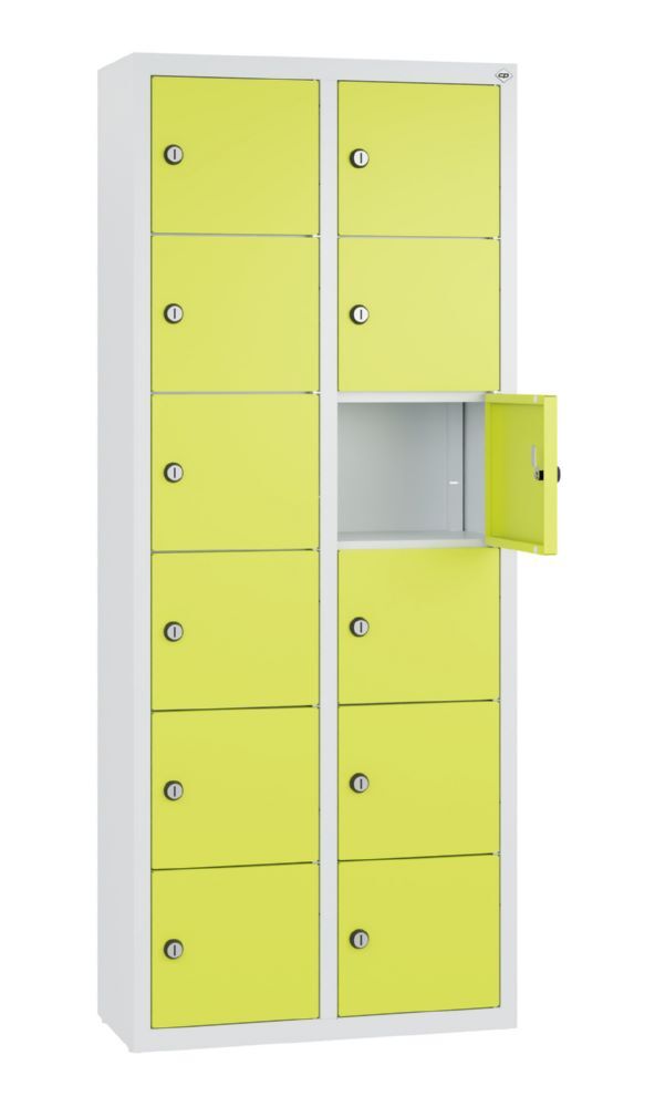 C+P Kleingefachschrank 12 schmale Fächer viridingrün grau 460 x 200 x 1130 mm Produktbild C+P Kleingefachschrank 12 schmale Fächer viridingrün grau 460 x 200 x 1130 mm bild 2