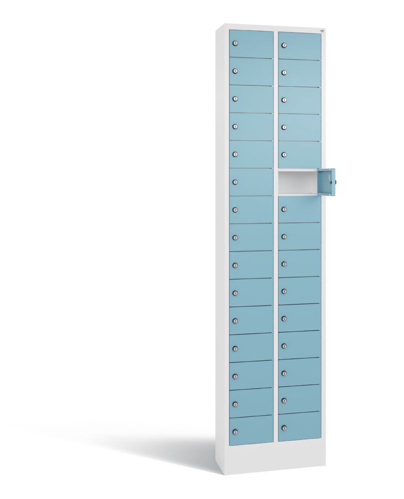 C+P Kleingefachschrank Serie 8170 30 Fächer 1950 x 460 x 200 mm weiß horizontblau Produktbild C+P Kleingefachschrank Serie 8170 30 Fächer 1950 x 460 x 200 mm weiß horizontblau bild 2