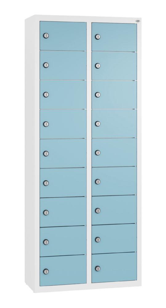 C+P Kleingefachschrank 18 Fächer 1130 x 460 x 200 mm weiß horizontblau Produktbild C+P Kleingefachschrank 18 Fächer 1130 x 460 x 200 mm weiß horizontblau