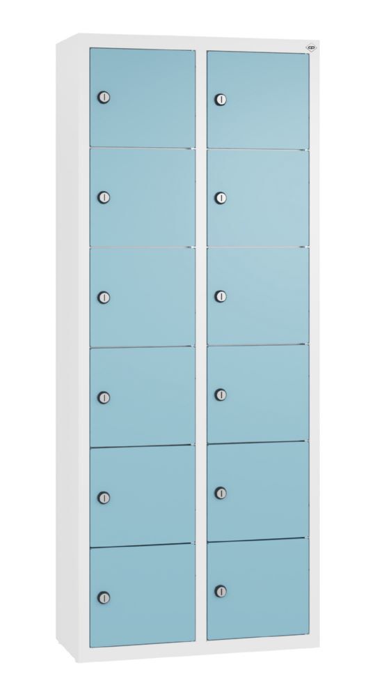 C+P Kleingefachschrank 12 Fächer 1130 x 460 x 200 mm weiß horizontblau Produktbild C+P Kleingefachschrank 12 Fächer 1130 x 460 x 200 mm weiß horizontblau