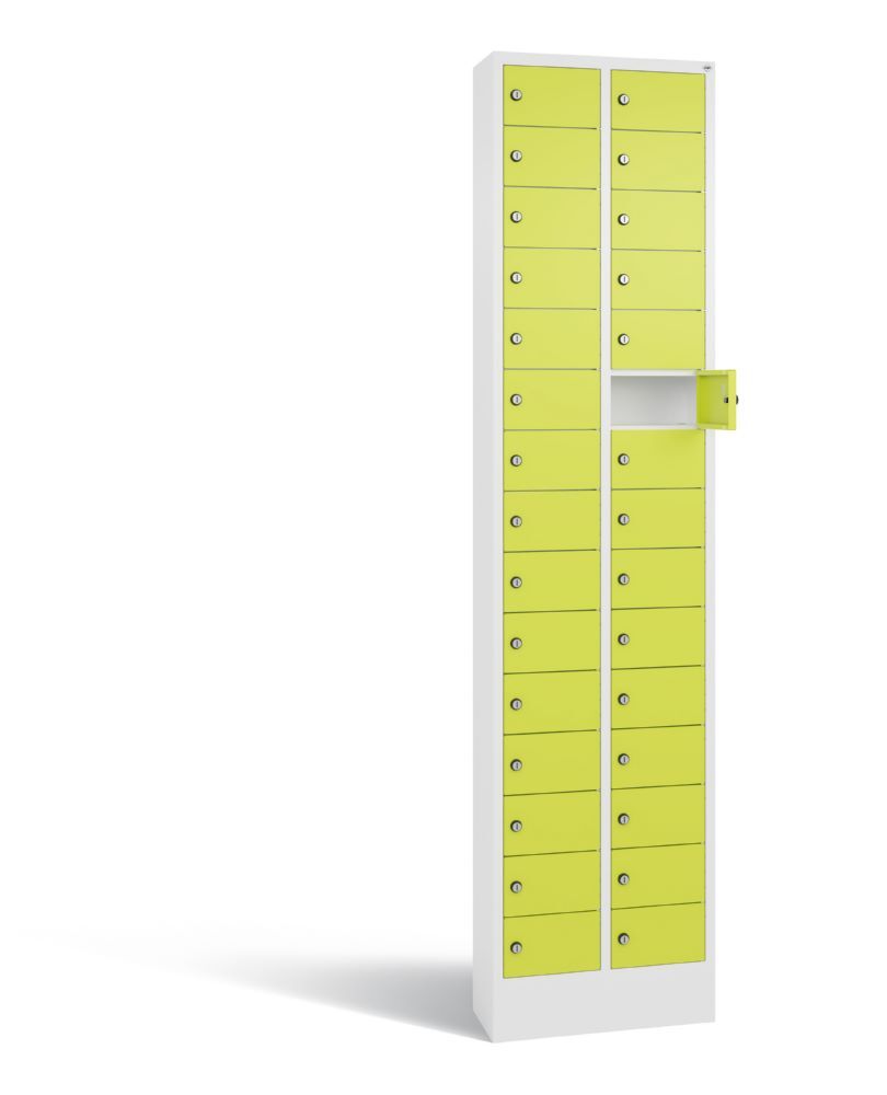 C+P Kleingefachschrank Serie 8170 30 Fächer 1950 x 460 x 200 mm weiß viridingrün Produktbild C+P Kleingefachschrank Serie 8170 30 Fächer 1950 x 460 x 200 mm weiß viridingrün bild 2