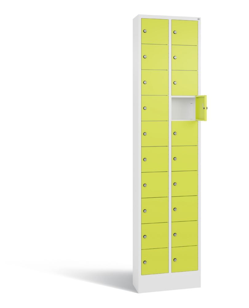 C+P Kleingefachschrank 20 Fächer 1950 x 460 x 200 mm weiß viridingrün Produktbild C+P Kleingefachschrank 20 Fächer 1950 x 460 x 200 mm weiß viridingrün bild 2