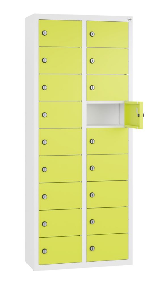 C+P Kleingefachschrank 18 Fächer 1130 x 460 x 200 mm weiß viridingrün Produktbild C+P Kleingefachschrank 18 Fächer 1130 x 460 x 200 mm weiß viridingrün bild 2