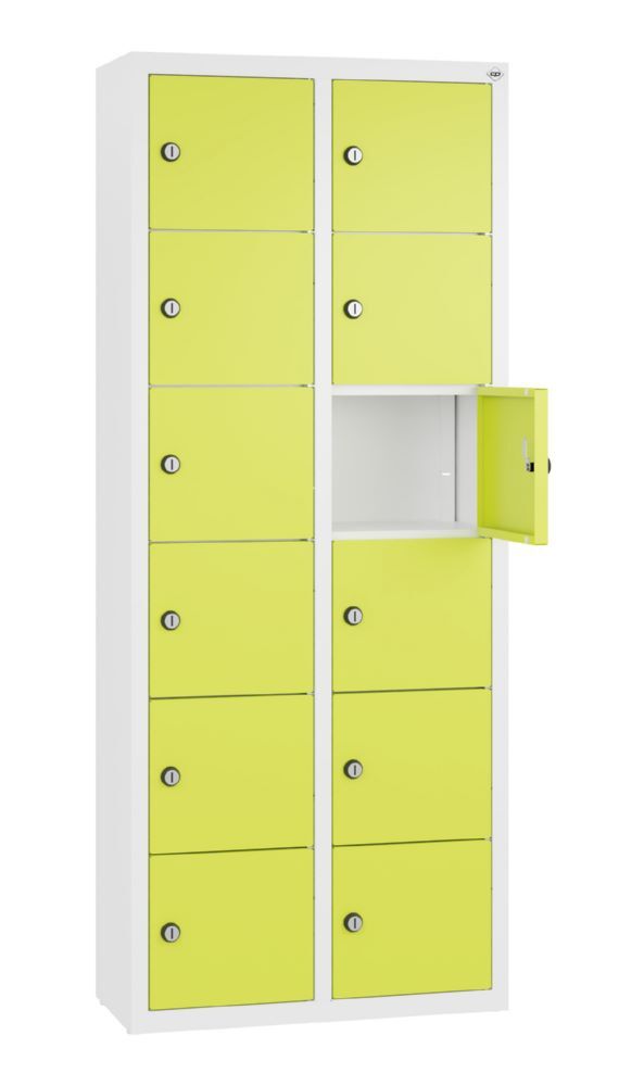 C+P Kleingefachschrank 12 Fächer 1130 x 460 x 200 mm weiß viridingrün Produktbild C+P Kleingefachschrank 12 Fächer 1130 x 460 x 200 mm weiß viridingrün bild 2