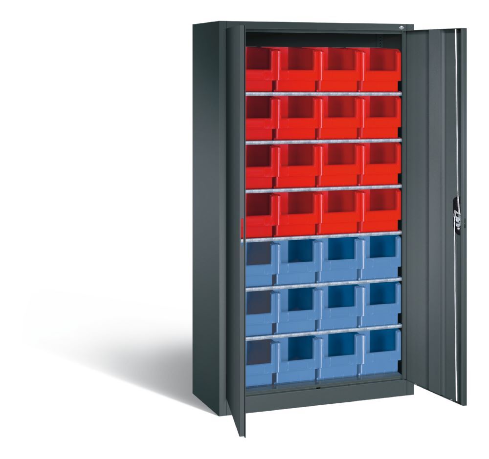 C+P Magazinschrank 28 Lagerkästen Stahltüren in anthrazit 1000 x 420 x 1980 mm Produktbild C+P Magazinschrank 28 Lagerkästen Stahltüren in anthrazit 1000 x 420 x 1980 mm bild 2