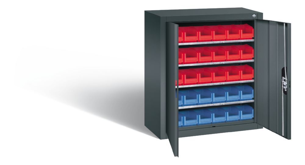 C+P Magazinschrank mit Kästen anthrazit 700 x 300 x 830 mm Produktbild C+P Magazinschrank mit Kästen anthrazit 700 x 300 x 830 mm bild 2