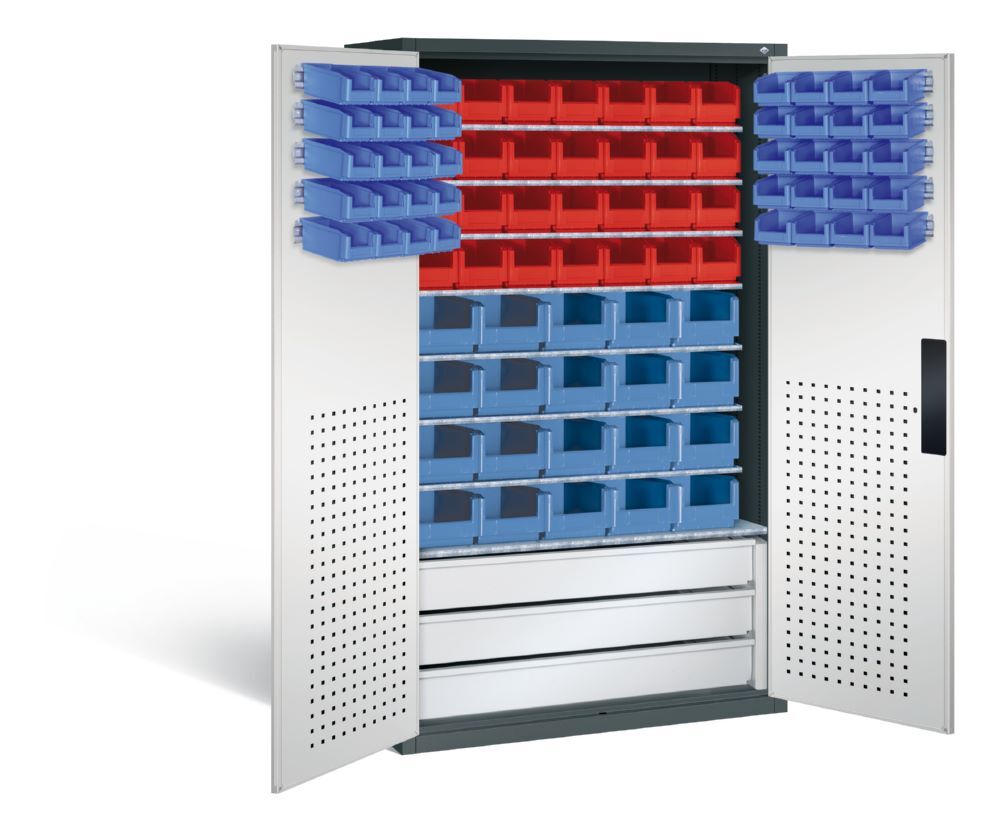C+P Magazinschrank mit 83 Sichtlagerkästen H 1950 mm anthrazit lichtgrau Produktbild C+P Magazinschrank mit 83 Sichtlagerkästen H 1950 mm anthrazit lichtgrau bild 2