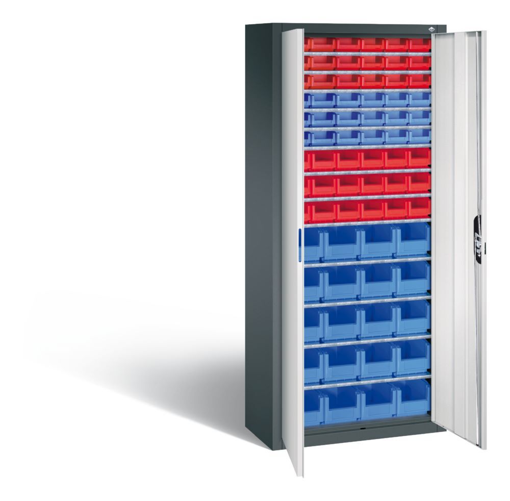 C+P Magazinschrank Serie 13 Flügeltüren in anthrazit lichtgrau 700 x 300 x 1690 mm Produktbild C+P Magazinschrank Serie 13 Flügeltüren in anthrazit lichtgrau 700 x 300 x 1690 mm bild 2