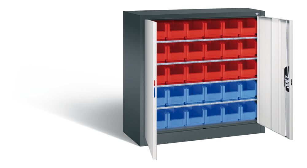 C+P Magazinschrank mit 2 Flügeltüren lichtgrau 1000 x 1000 x 420 mm Produktbild C+P Magazinschrank mit 2 Flügeltüren lichtgrau 1000 x 1000 x 420 mm bild 2