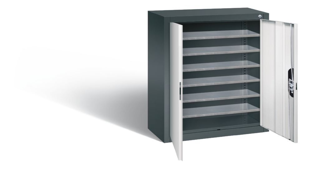 C+P Magazinschrank mit Türen anthrazit und grau 700 x 300 x 830 mm Produktbild C+P Magazinschrank mit Türen anthrazit und grau 700 x 300 x 830 mm bild 2