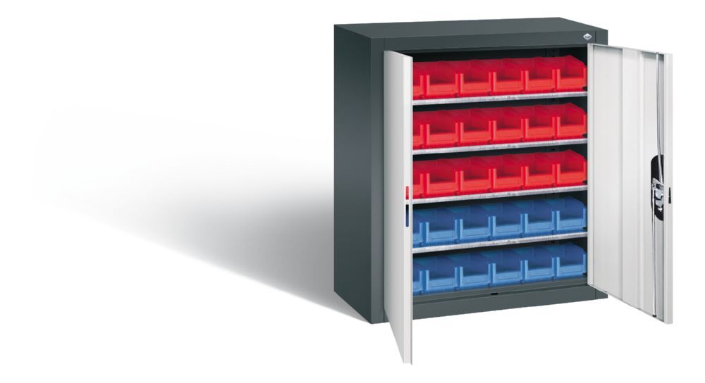 C+P Magazinschrank mit 30 Kästen hellgrau dunkelgrau 700 x 300 x 830 mm Produktbild C+P Magazinschrank mit 30 Kästen hellgrau dunkelgrau 700 x 300 x 830 mm bild 2