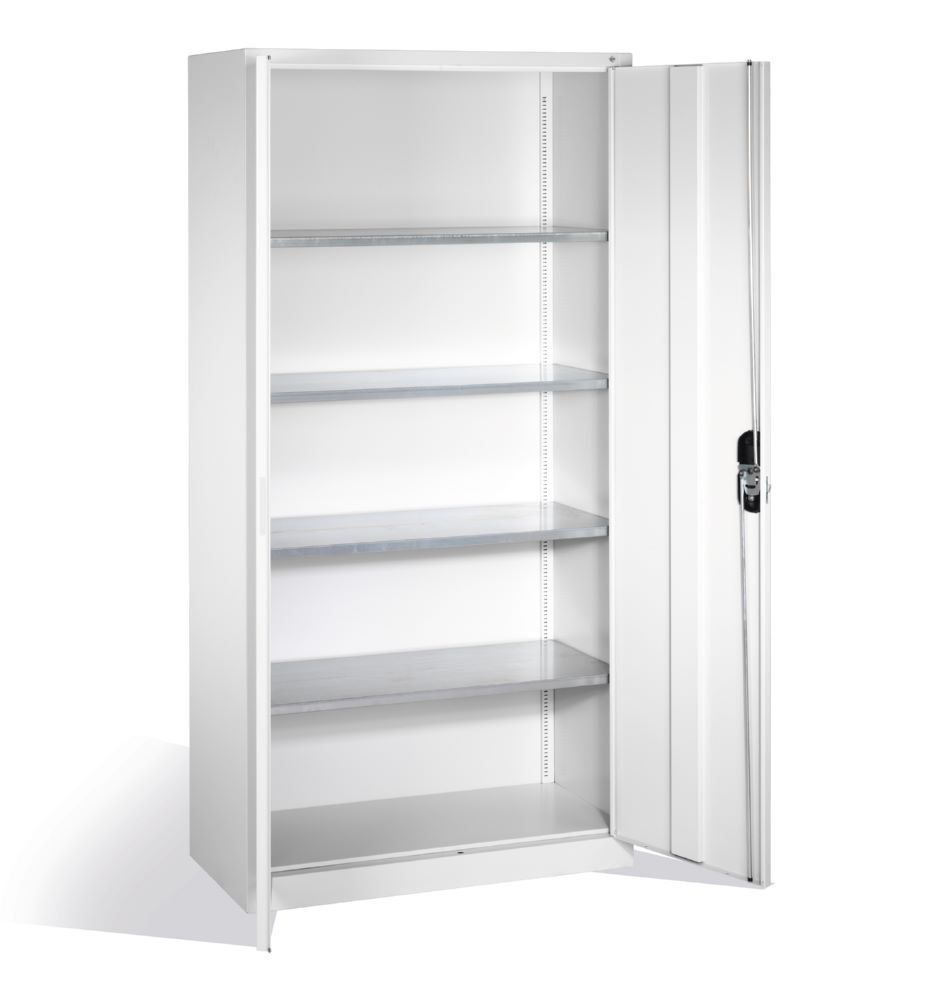 C+P Magazinschrank 4 Fachböden aus Stahl hellgrau 1000 x 420 x 1980 mm Produktbild C+P Magazinschrank 4 Fachböden aus Stahl hellgrau 1000 x 420 x 1980 mm bild 2