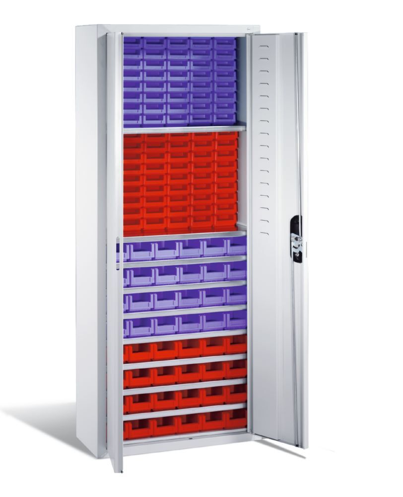 C+P Magazinschrank 138 Lagerkästen Stahltüren in hellgrau 700 x 300 x 1690 mm Produktbild C+P Magazinschrank 138 Lagerkästen Stahltüren in hellgrau 700 x 300 x 1690 mm bild 2