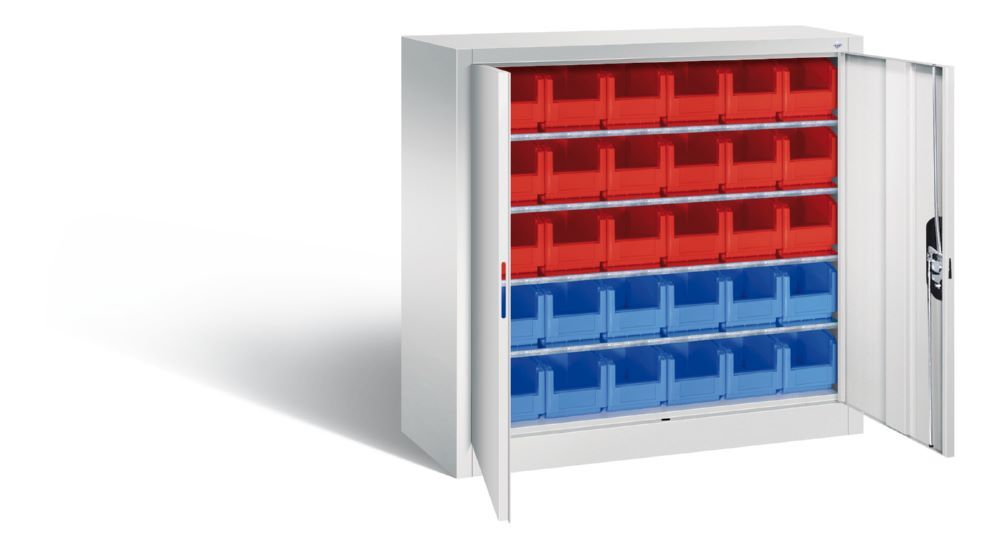 C+P Magazinschrank mit Flügeltüren lichtgrau 1000 x 1000 x 420 mm Produktbild C+P Magazinschrank mit Flügeltüren lichtgrau 1000 x 1000 x 420 mm bild 2