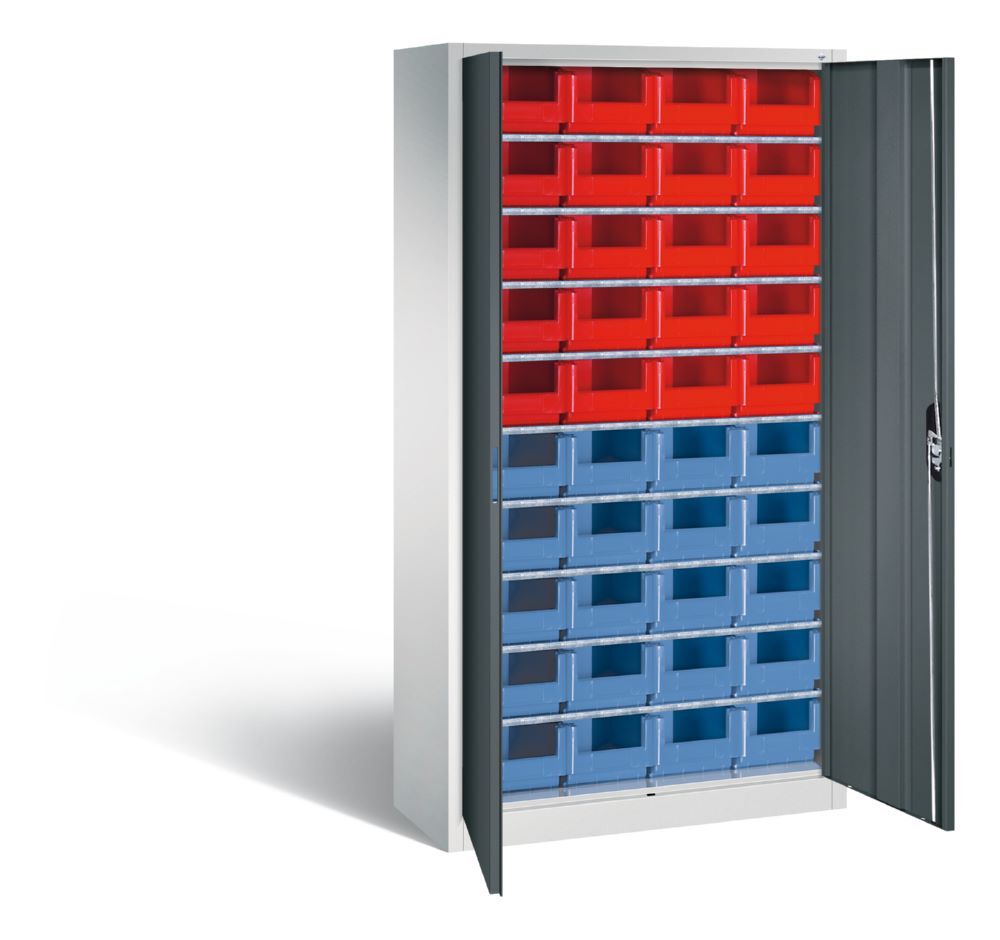 C+P Großer Magazinschrank mit 40 Sichtlagerkästen anthrazitgrau 1000 x 420 x 1980 mm Produktbild C+P Großer Magazinschrank mit 40 Sichtlagerkästen anthrazitgrau 1000 x 420 x 1980 mm bild 2