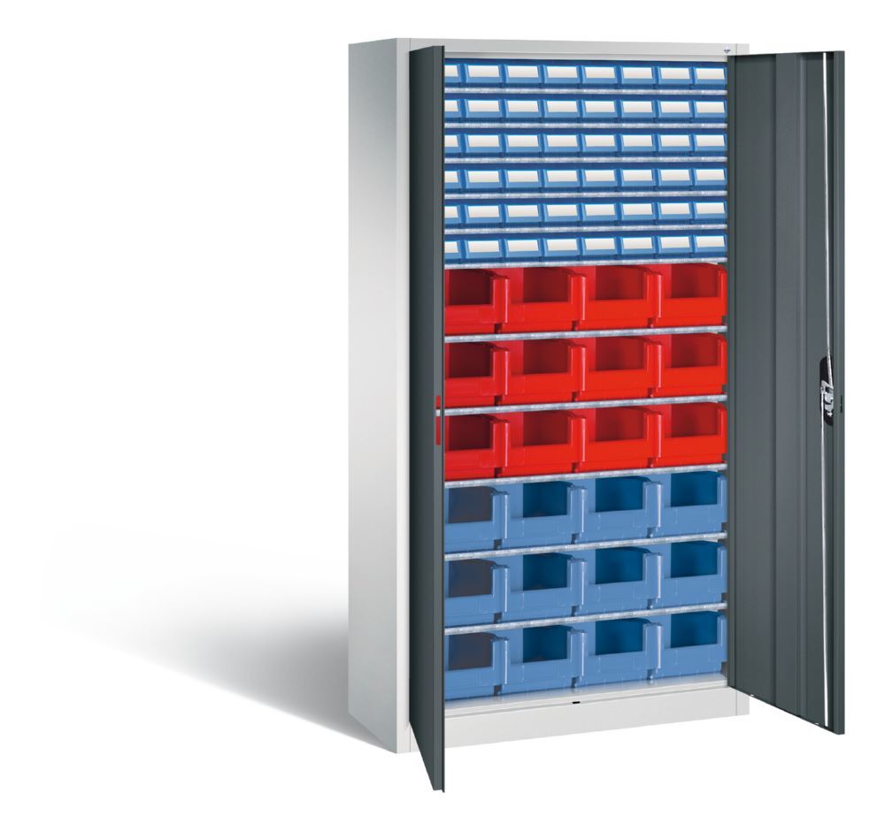 C+P Magazinschrank 72 Lagerkästen Stahltüren in anthrazit 1000 x 420 x 1980 mm Produktbild C+P Magazinschrank 72 Lagerkästen Stahltüren in anthrazit 1000 x 420 x 1980 mm bild 2