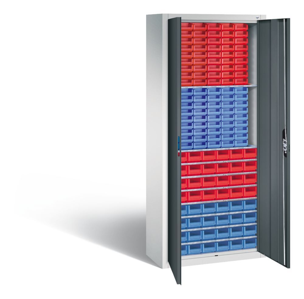 C+P Magazinschrank 138 Lagerkästen Stahltüren in anthrazit 700 x 300 x 1690 mm Produktbild C+P Magazinschrank 138 Lagerkästen Stahltüren in anthrazit 700 x 300 x 1690 mm bild 2