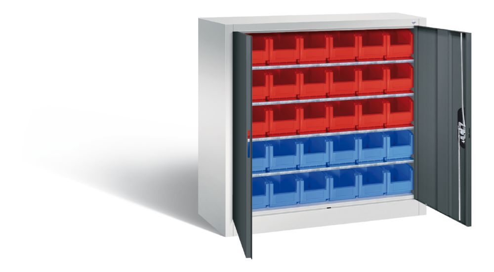 C+P Magazinschrank mit 2 Flügeltüren anthrazit 1000 x 1000 x 420 mm C+P Magazinschrank mit 2 Flügeltüren anthrazit 1000 x 1000 x 420 mm
