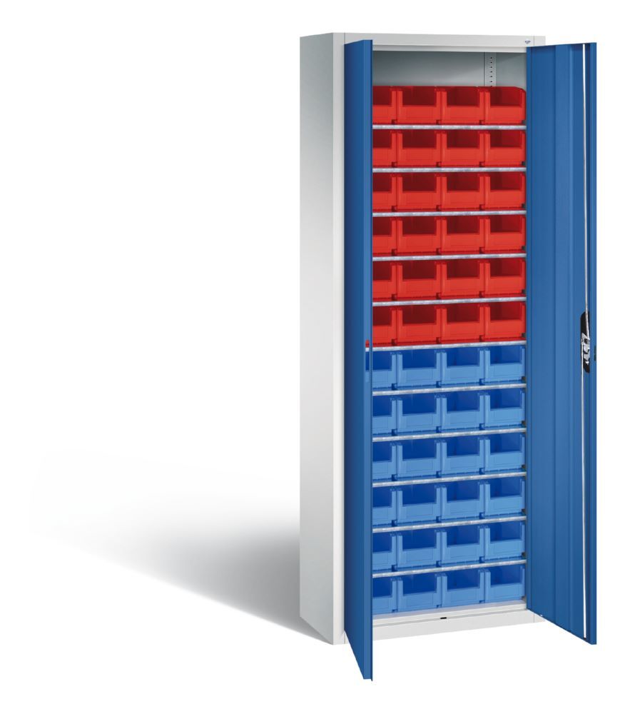 C+P Magazinschrank mit 48 Lagerkästen enzianblau 700 x 300 x 1980 mm Produktbild C+P Magazinschrank mit 48 Lagerkästen enzianblau 700 x 300 x 1980 mm bild 2