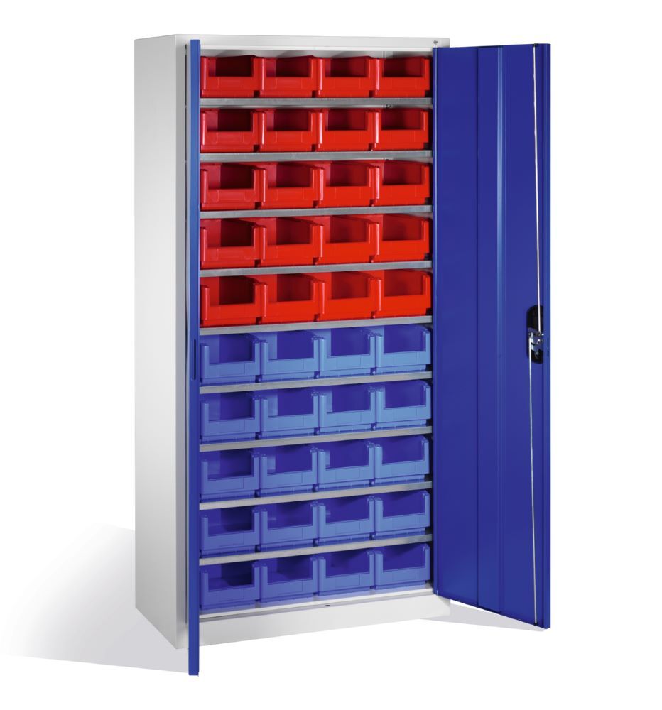 C+P Großer Magazinschrank mit 40 Lagerkästen enzianblau 1000 x 420 x 1980 mm Produktbild C+P Großer Magazinschrank mit 40 Lagerkästen enzianblau 1000 x 420 x 1980 mm bild 2