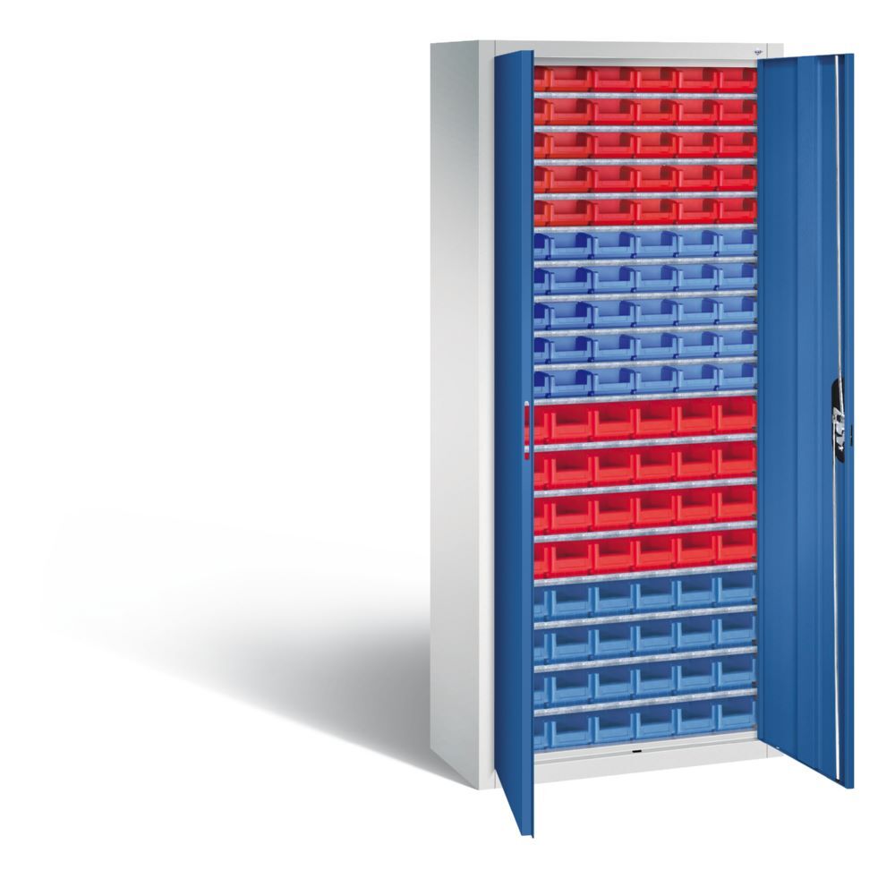 C+P Magazinschrank 108 verschiedene Lagerkästen enzianblau 700 x 300 x 1690 mm Produktbild C+P Magazinschrank 108 verschiedene Lagerkästen enzianblau 700 x 300 x 1690 mm bild 2