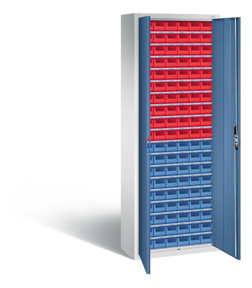 C+P Magazinschrank aus Serie 13 mit 114 Lagerkästen fernblau 700 x 300 x 1980 mm Produktbild C+P Magazinschrank aus Serie 13 mit 114 Lagerkästen fernblau 700 x 300 x 1980 mm bild 2