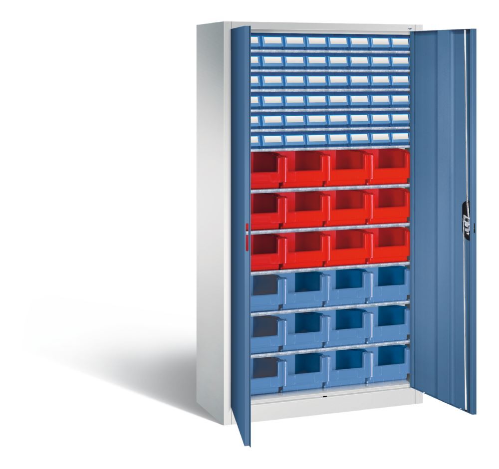 C+P Magazinschrank 72 verschiedene Sichtlagerkästen fernblau 1000 x 420 x 1980 mm Produktbild C+P Magazinschrank 72 verschiedene Sichtlagerkästen fernblau 1000 x 420 x 1980 mm bild 2