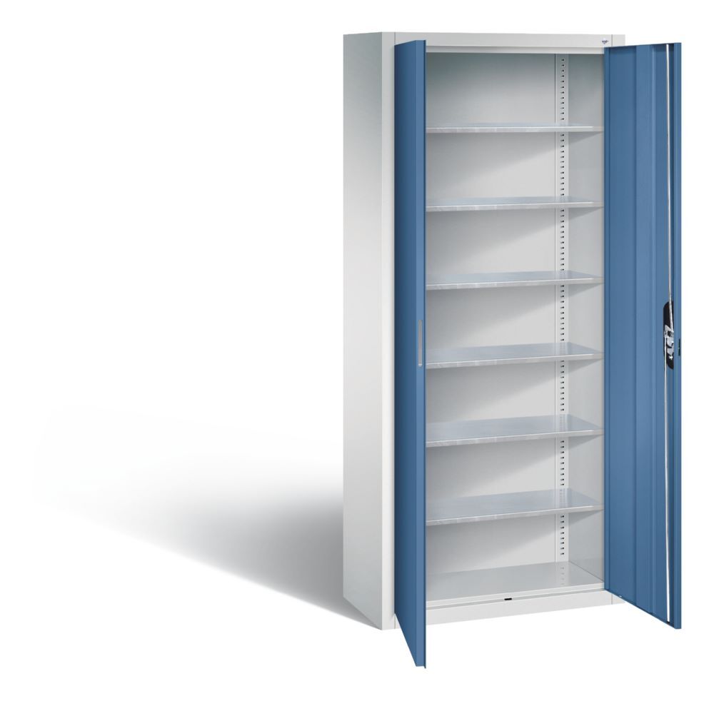 C+P Magazinschrank mit Fächer und Schloss fernblau grau 700 x 300 x 1690 mm Produktbild C+P Magazinschrank mit Fächer und Schloss fernblau grau 700 x 300 x 1690 mm bild 2