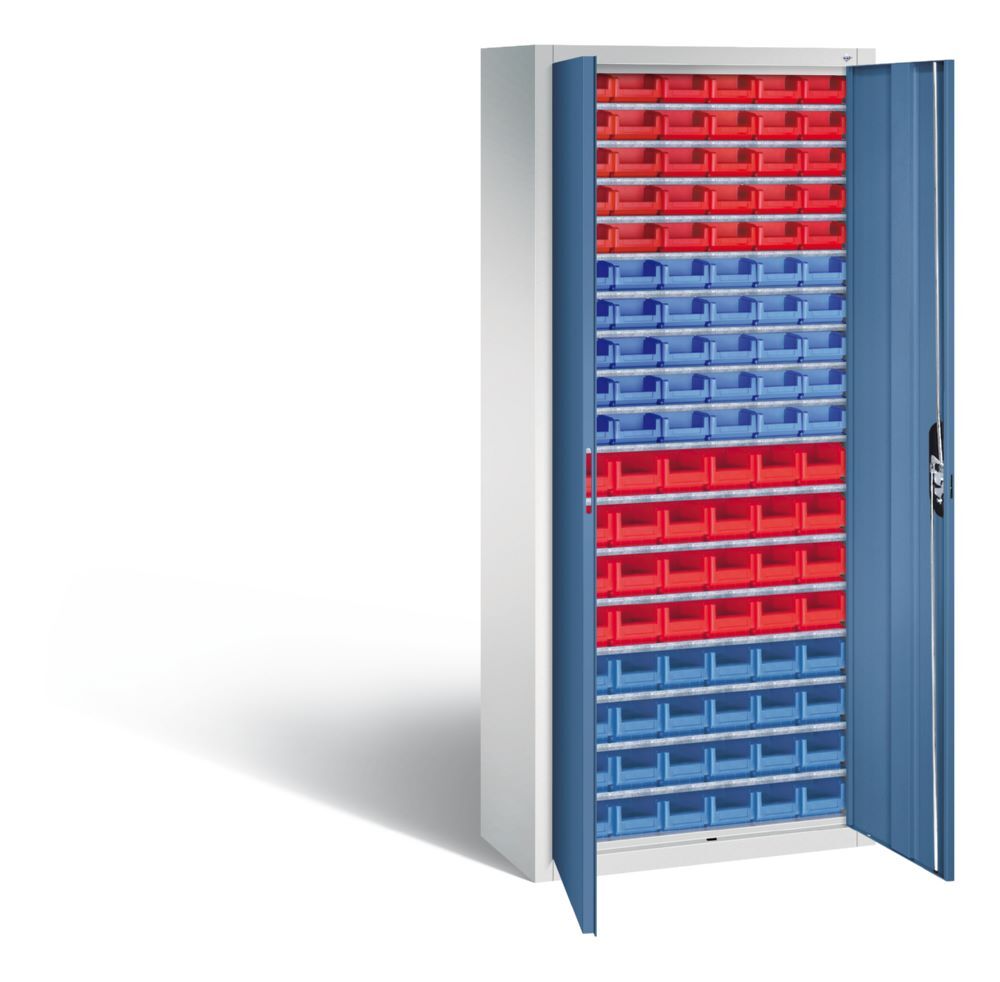C+P Magazinschrank 108 verschiedene Lagerkästen fernblau 700 x 300 x 1690 mm Produktbild C+P Magazinschrank 108 verschiedene Lagerkästen fernblau 700 x 300 x 1690 mm bild 2