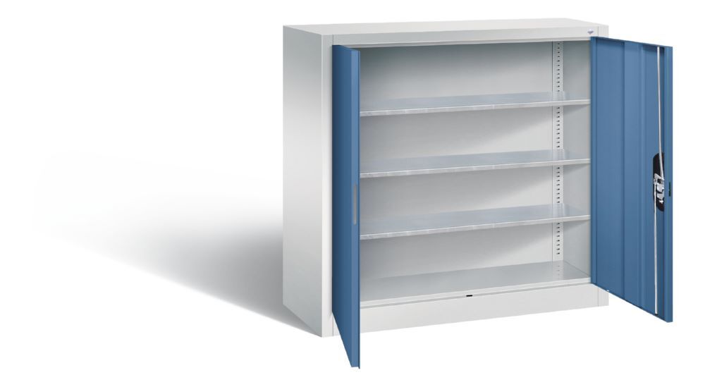 C+P Magazinschrank mit Flügeltüren lichtgrau fernblau 1000 x 420 x 1000 mm C+P Magazinschrank mit Flügeltüren lichtgrau fernblau 1000 x 420 x 1000 mm