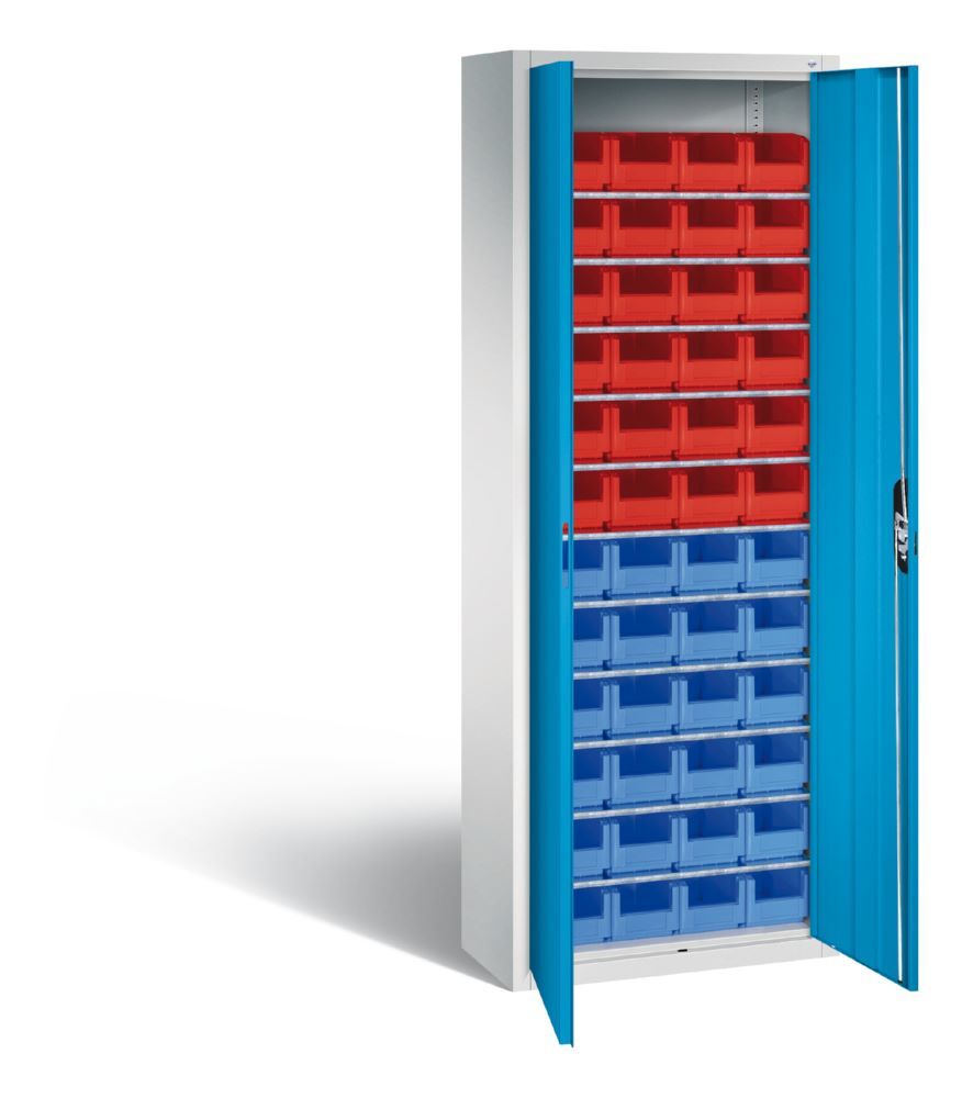 C+P Magazinschrank mit 48 Lagerkästen in lichtblau 700 x 300 x 1980 mm Produktbild C+P Magazinschrank mit 48 Lagerkästen in lichtblau 700 x 300 x 1980 mm bild 2