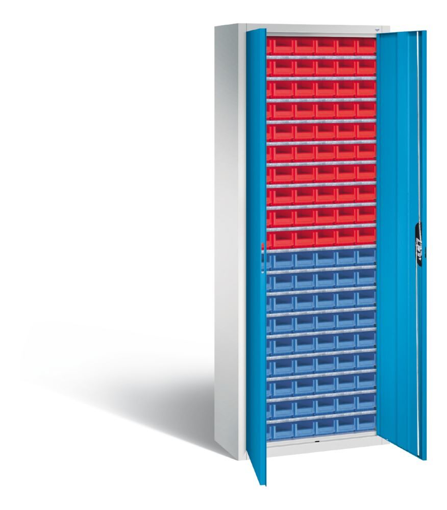 C+P Magazinschrank aus Serie 13 mit 114 Lagerkästen lichtblau 700 x 300 x 1980 mm Produktbild C+P Magazinschrank aus Serie 13 mit 114 Lagerkästen lichtblau 700 x 300 x 1980 mm bild 2