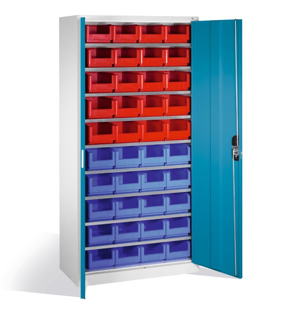 C+P Großer Magazinschrank mit 40 Lagerkästen lichtblau 1000 x 420 x 1980 mm Produktbild C+P Großer Magazinschrank mit 40 Lagerkästen lichtblau 1000 x 420 x 1980 mm bild 2