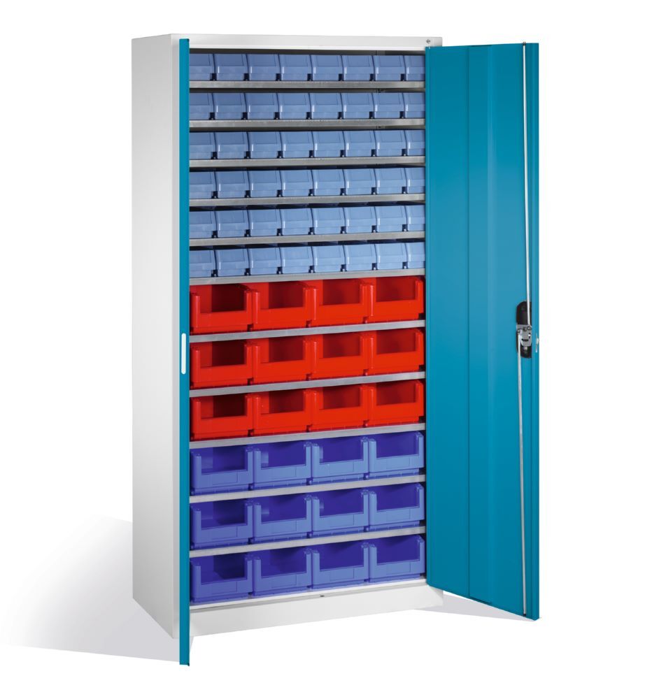 C+P Magazinschrank 72 verschiedene Sichtlagerkästen lichtblau 1000 x 420 x 1980 mm Produktbild C+P Magazinschrank 72 verschiedene Sichtlagerkästen lichtblau 1000 x 420 x 1980 mm bild 2