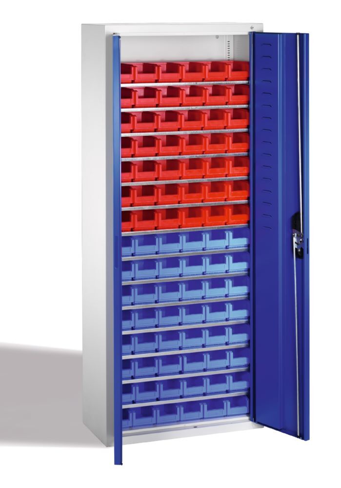 C+P Magazinschrank Serie 13 mit 90 Lagerkästen lichtblau 700 x 300 x 1690 mm Produktbild C+P Magazinschrank Serie 13 mit 90 Lagerkästen lichtblau 700 x 300 x 1690 mm bild 2