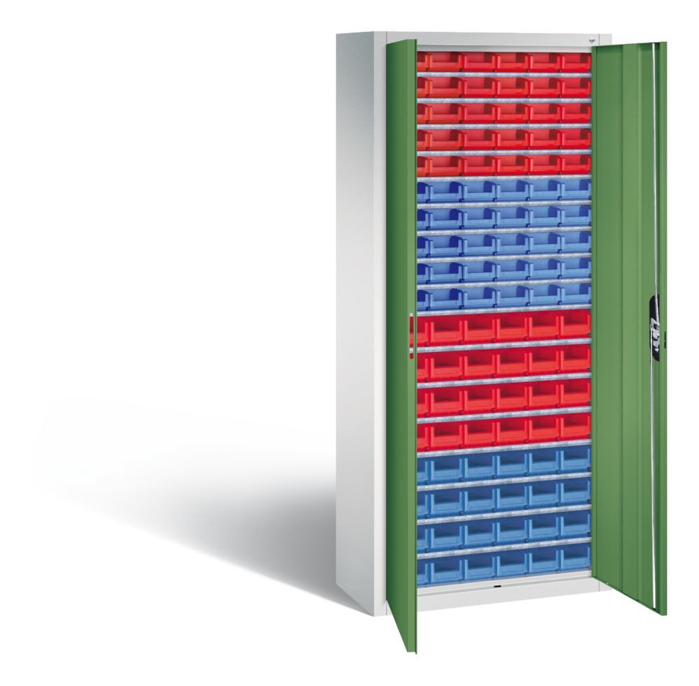 C+P Magazinschrank 108 Sichtlagerkästen resedagrün 700 x 300 x 1690 mm Produktbild C+P Magazinschrank 108 Sichtlagerkästen resedagrün 700 x 300 x 1690 mm bild 2