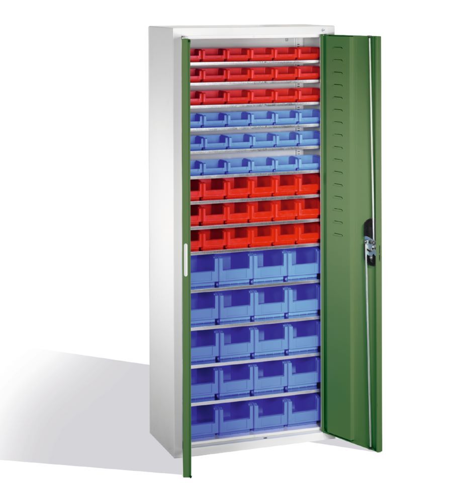C+P Magazinschrank Serie 13 aus Stahl in resedagrün 700 x 300 x 1690 mm Produktbild C+P Magazinschrank Serie 13 aus Stahl in resedagrün 700 x 300 x 1690 mm bild 2
