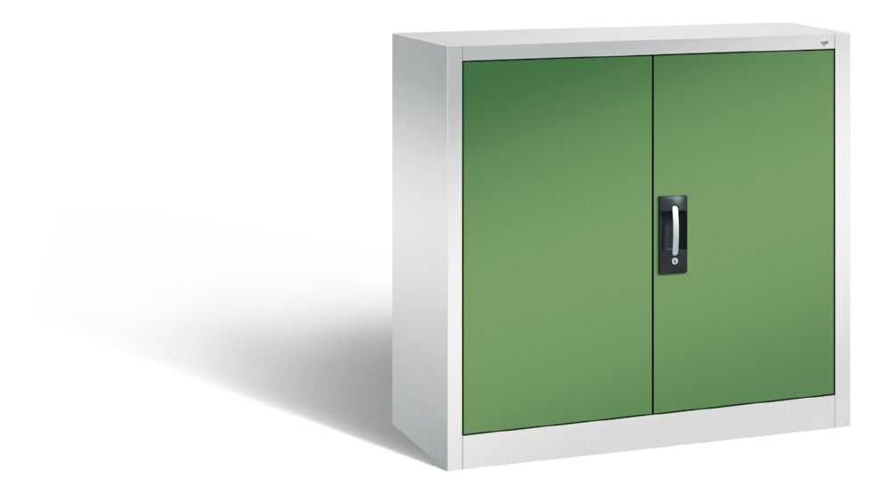 C+P Magazinschrank mit Flügeltüren lichtgrau resedagrün 1000 x 420 x 1000 mm Produktbild C+P Magazinschrank mit Flügeltüren lichtgrau resedagrün 1000 x 420 x 1000 mm