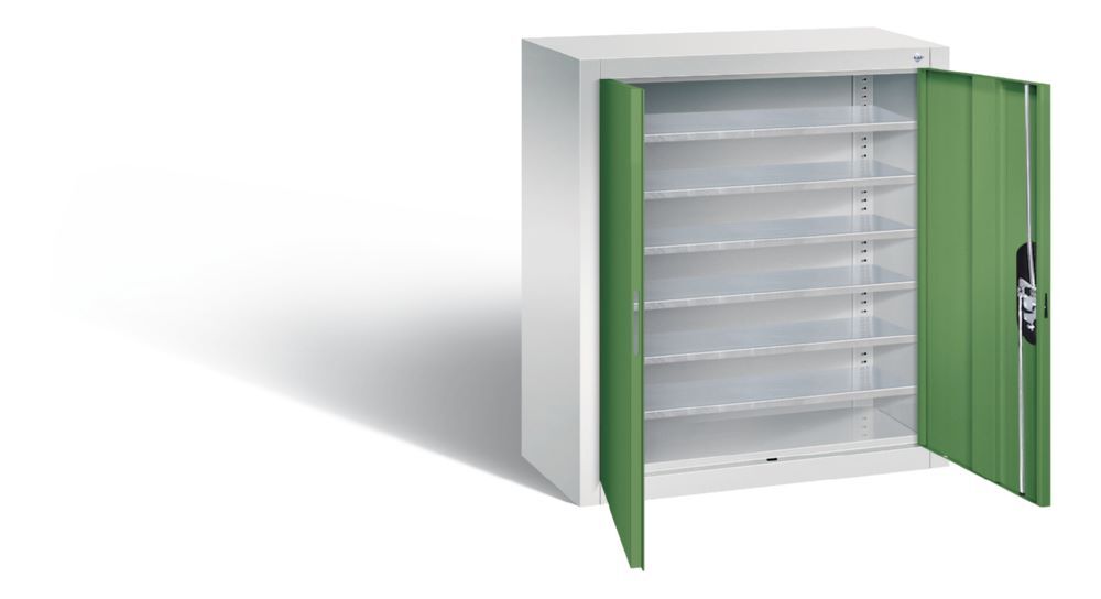 C+P Magazinschrank mit Türen in resedagrün 700 x 300 x 830 mm Produktbild C+P Magazinschrank mit Türen in resedagrün 700 x 300 x 830 mm bild 2