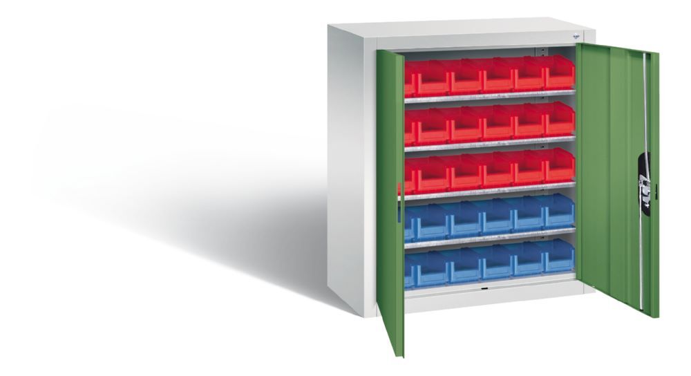 C+P Magazinschrank mit 30 Kästen resedagrün 700 x 300 x 830 mm Produktbild C+P Magazinschrank mit 30 Kästen resedagrün 700 x 300 x 830 mm bild 2