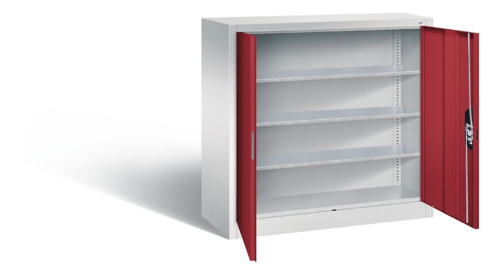 C+P Magazinschrank mit Ergo Lock lichtgrau rubinrot 1000 x 420 x 1000 mm C+P Magazinschrank mit Ergo Lock lichtgrau rubinrot 1000 x 420 x 1000 mm