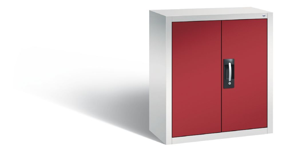 C+P Magazinschrank mit Lagerkästen Türen in rubinrot 700 x 300 x 830 mm Produktbild C+P Magazinschrank mit Lagerkästen Türen in rubinrot 700 x 300 x 830 mm